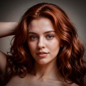 Retrato realista mujer guapa pelo rojo imagen IA