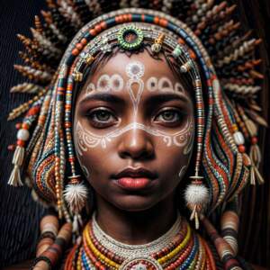 Mujer Tribu Africana retrato inteligencia artificial luis serrano caramano