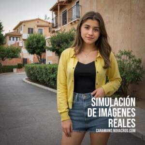 Fotografía realista chica adolescente posando IA